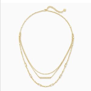 Kendra Scott Addison Triple Strand Necklace in Gold